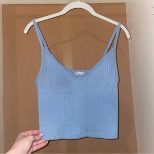 Blue Cropped Tank Top